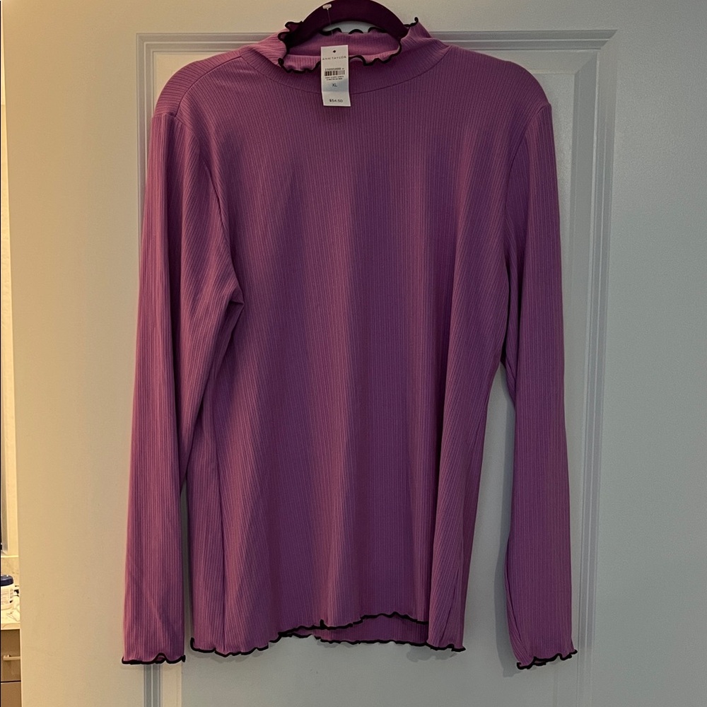 Ann Taylor Purple Ruffled Shirt